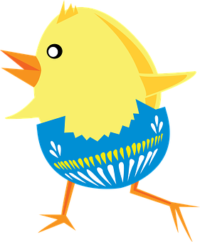 Cartoon Chick Hatching From Egg PNG