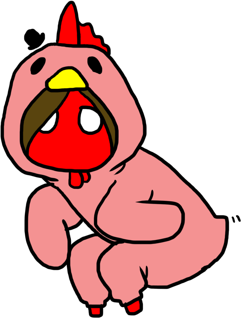 Cartoon Chicken Costume Character PNG