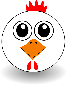 Cartoon_ Chicken_ Face_ Vector PNG