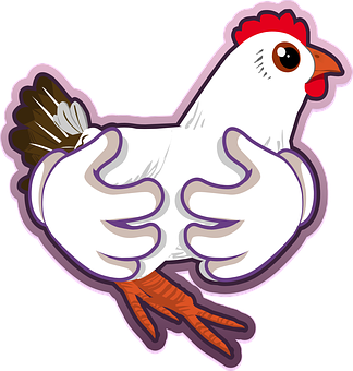 Cartoon Chicken Sticker PNG