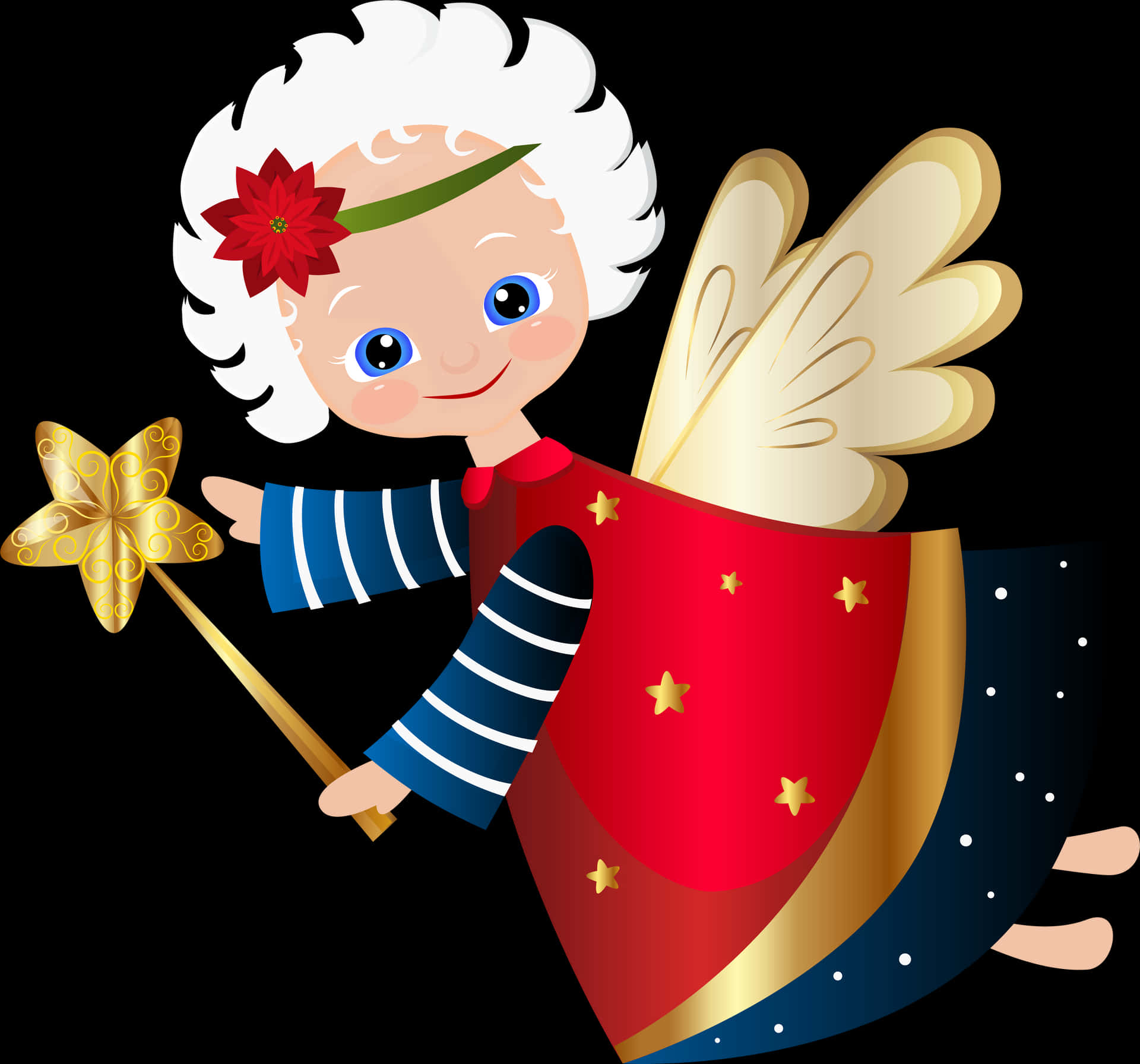 Download Cartoon Child Angelwith Wandand Shield | Wallpapers.com