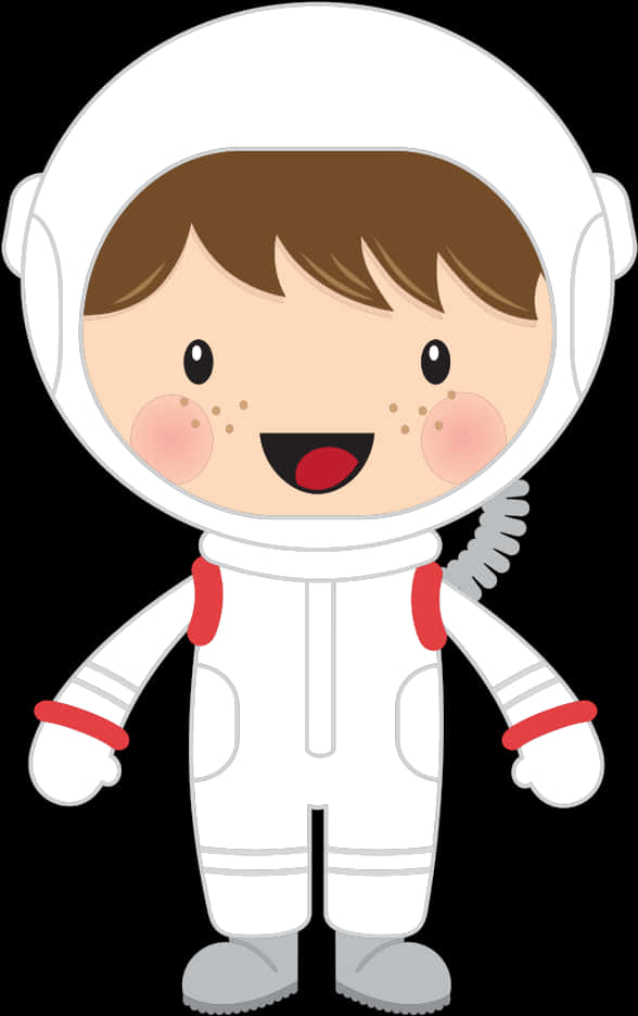 Download Cartoon Child Astronaut Illustration | Wallpapers.com