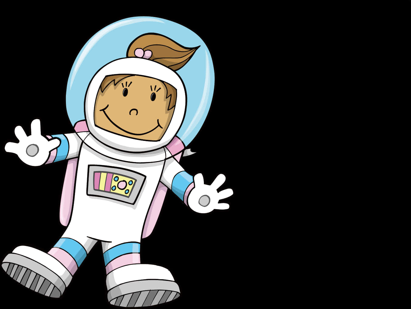 Cartoon Child Astronaut Illustration PNG