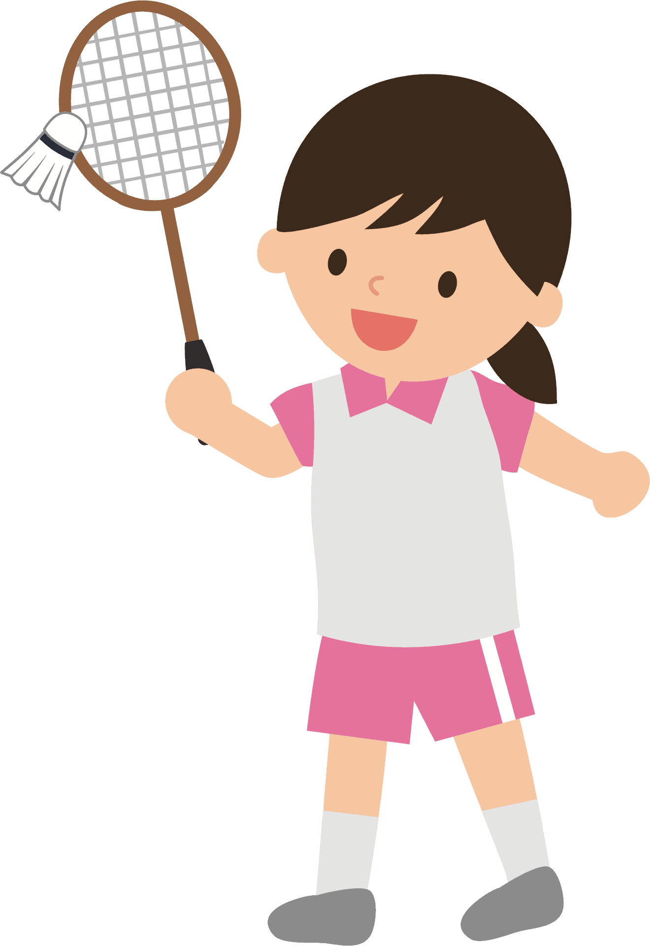 Cartoon Child Badminton Player PNG