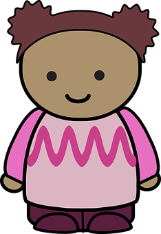 Cartoon Child Characterin Pink Clothes PNG