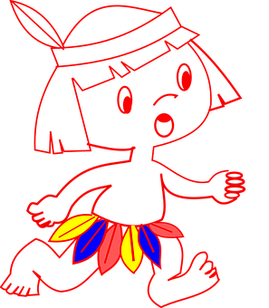 Cartoon Child Dancing Outline PNG