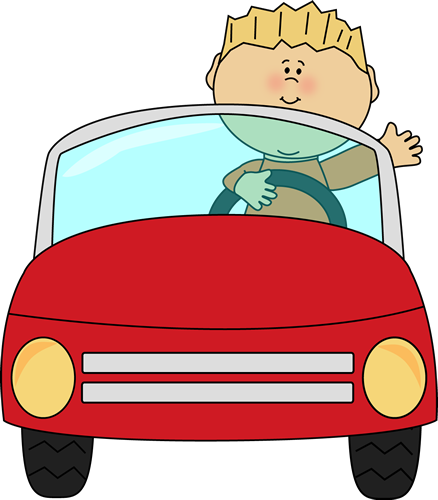 Cartoon Child Driving Car PNG