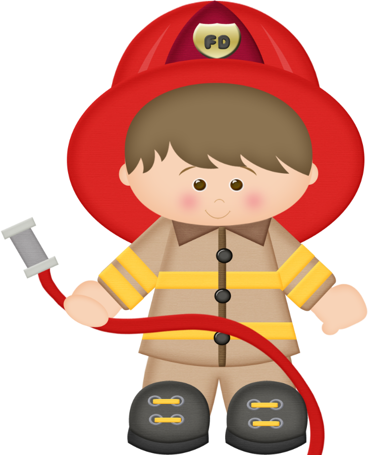 Cartoon Child Firefighter PNG