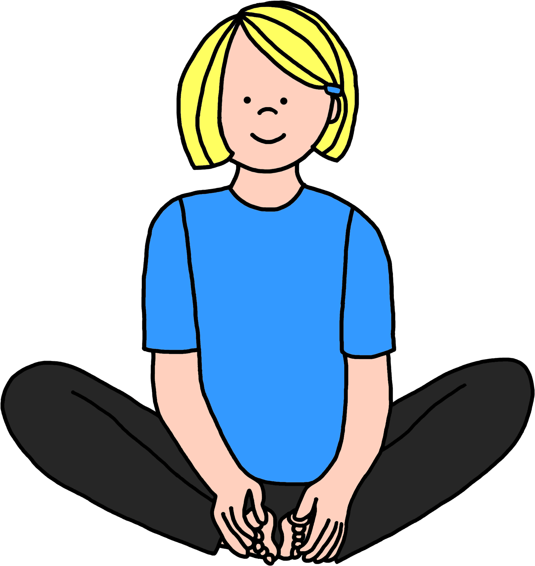 Cartoon Child Meditation Pose Yoga PNG
