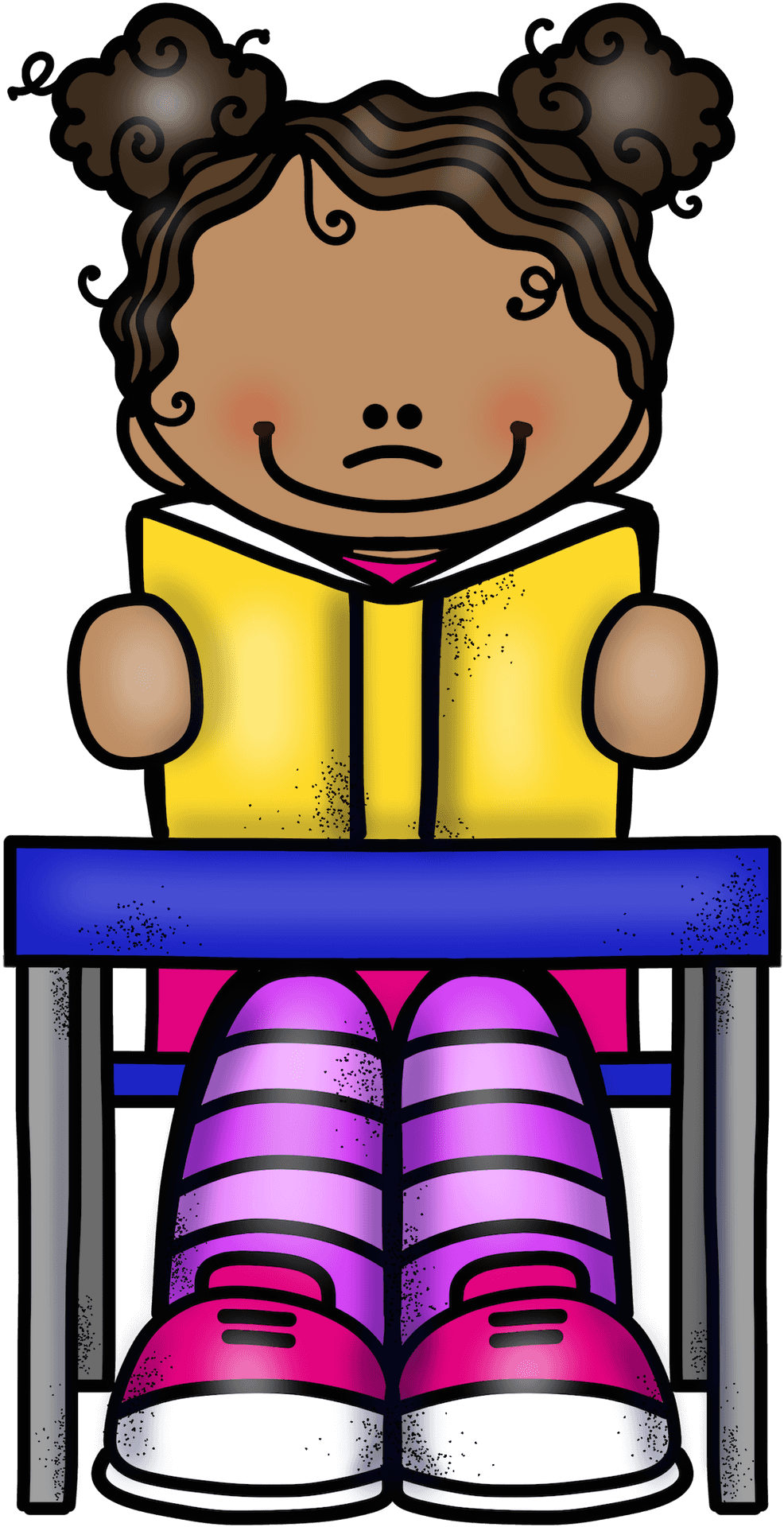 Cartoon Child Reading Book PNG