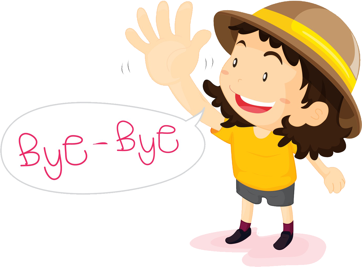 Cartoon Child Waving Goodbye PNG