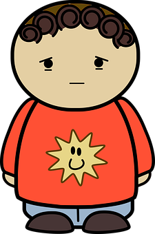 Cartoon Child With Sun Sweater PNG