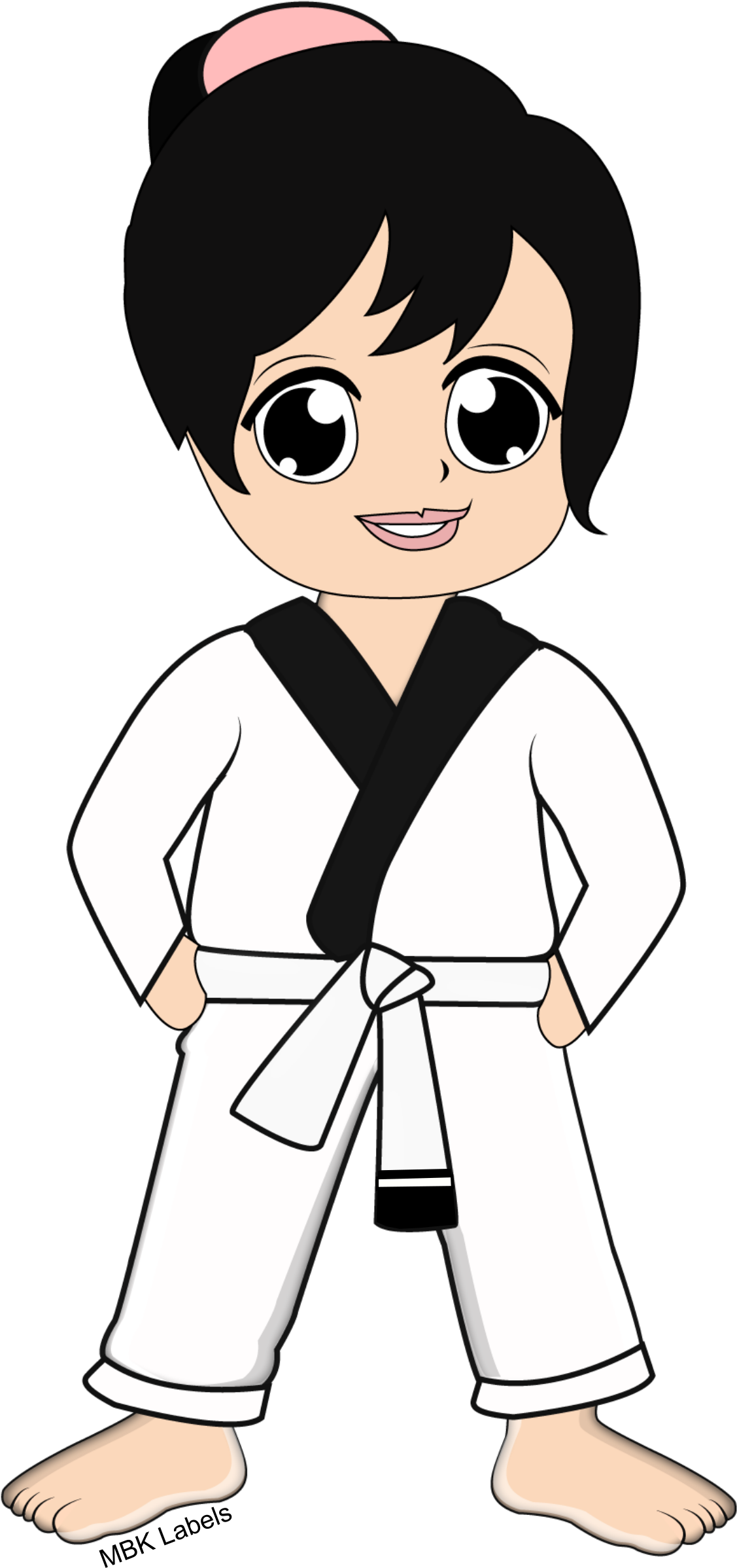Cartoon Childin Black Belt Karate Gi.png PNG