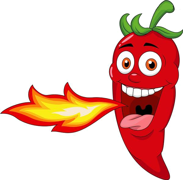 Cartoon Chili Breathing Fire PNG