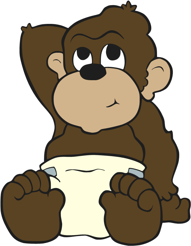 Cartoon Chimpanzee Diaper PNG
