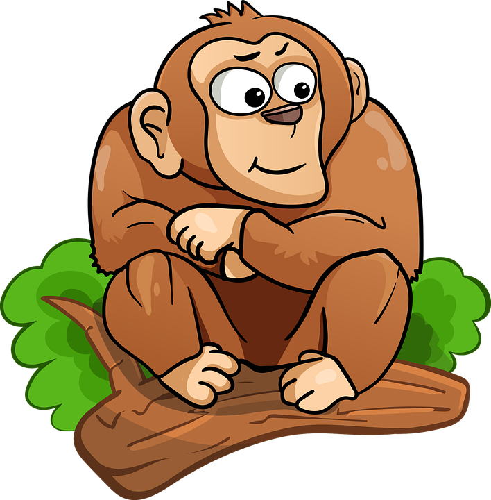 Cartoon Chimpanzee Sittingon Branch PNG