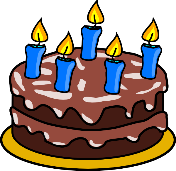 Cartoon Chocolate Cakewith Candles PNG