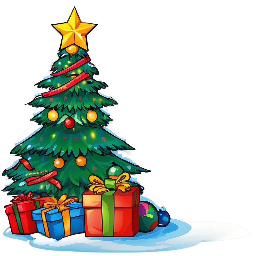 Cartoon Christmas Tree C PNG