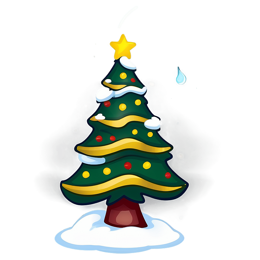 Cartoon Christmas Tree Celebration Png 06132024 PNG