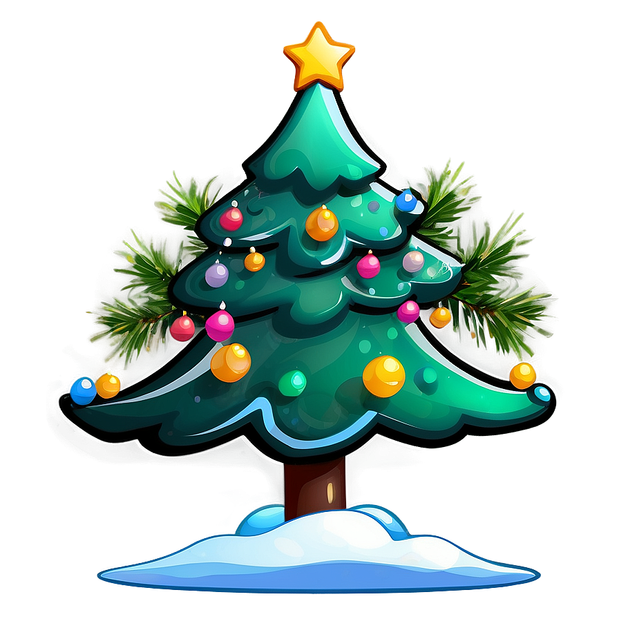 Cartoon Christmas Tree Celebration Png 69 PNG