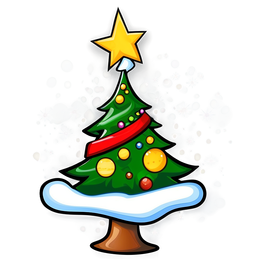 Cartoon Christmas Tree Celebration Png Kqi PNG