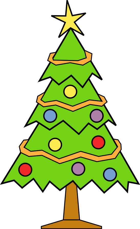 Cartoon Christmas Tree Decoration PNG