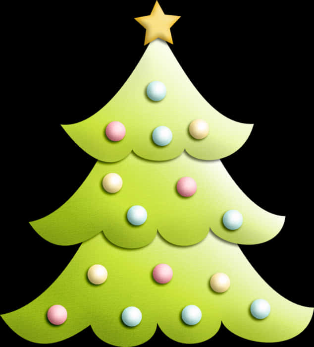 Cartoon Christmas Tree Graphic PNG