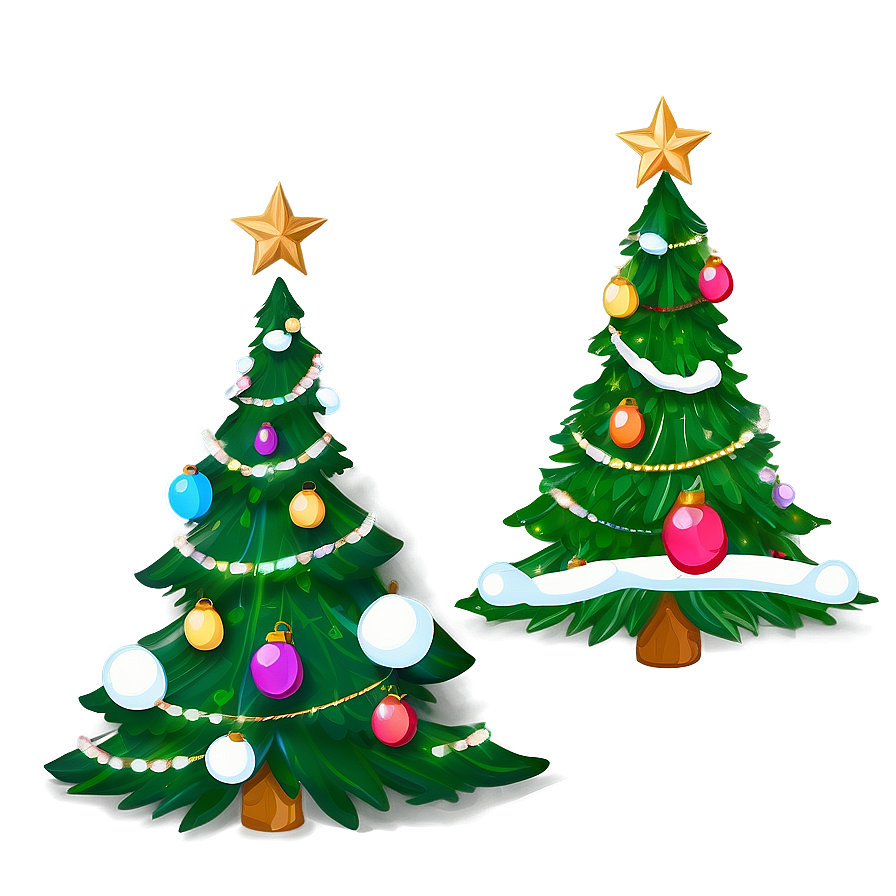 Cartoon Christmas Tree Holiday Spirit Png 06132024 PNG