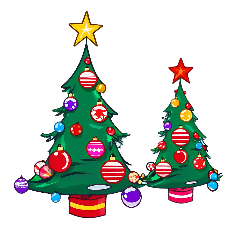 Cartoon Christmas Tree Holiday Spirit Png Phj12 PNG