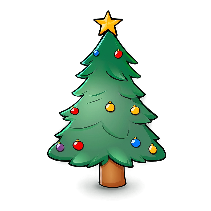 Cartoon Christmas Tree Outline Png 06132024 PNG