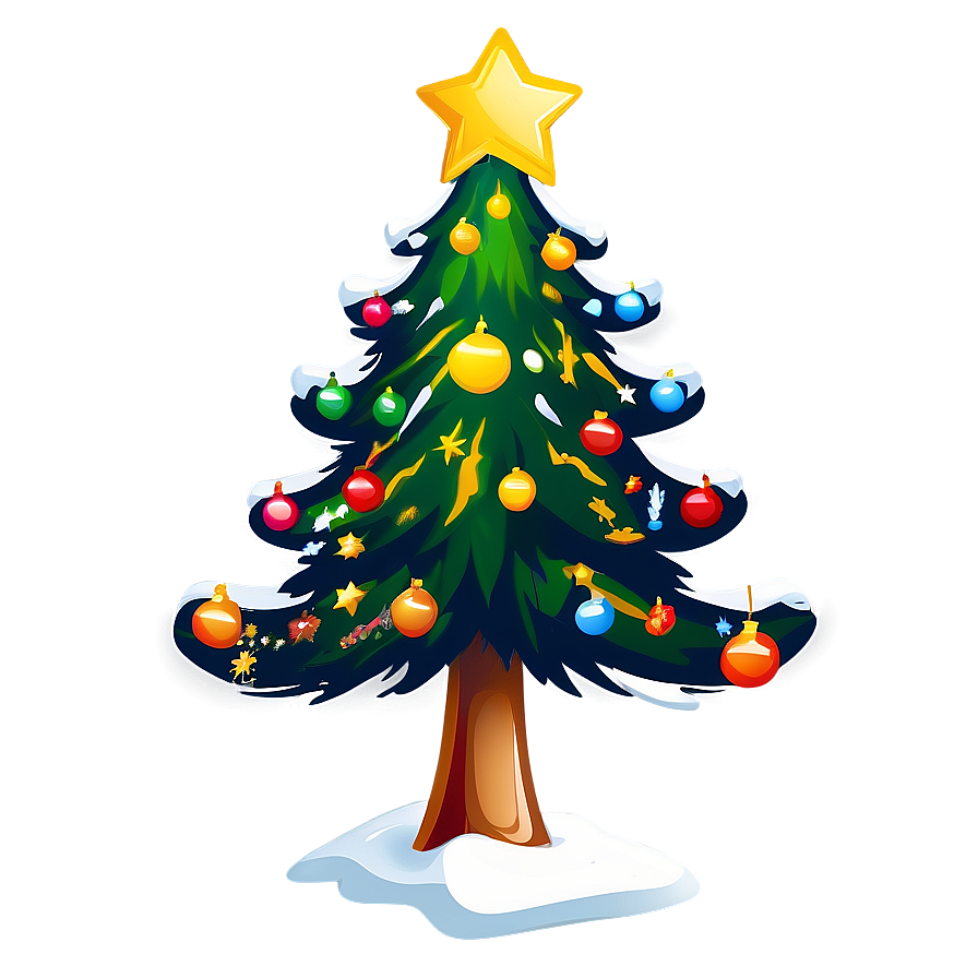 Cartoon Christmas Tree Png Cwy3 PNG