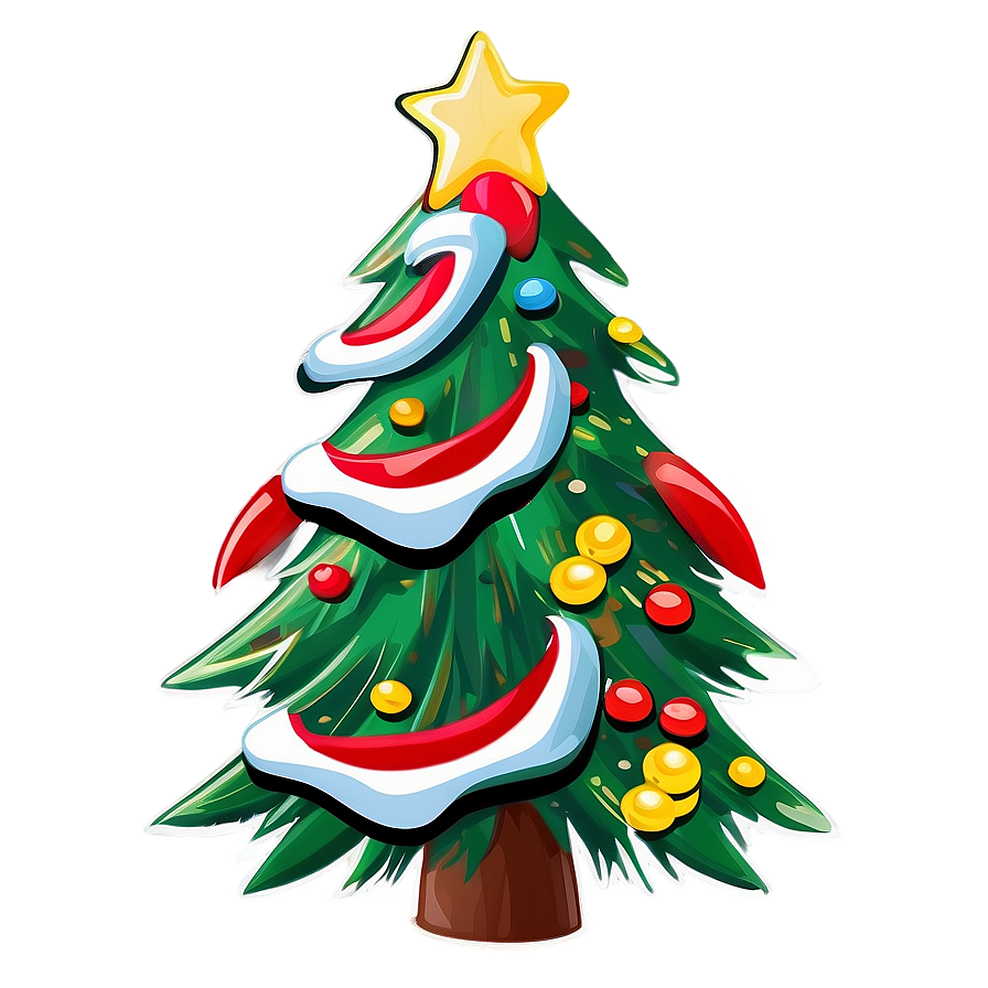 Cartoon Christmas Tree Png Euh PNG
