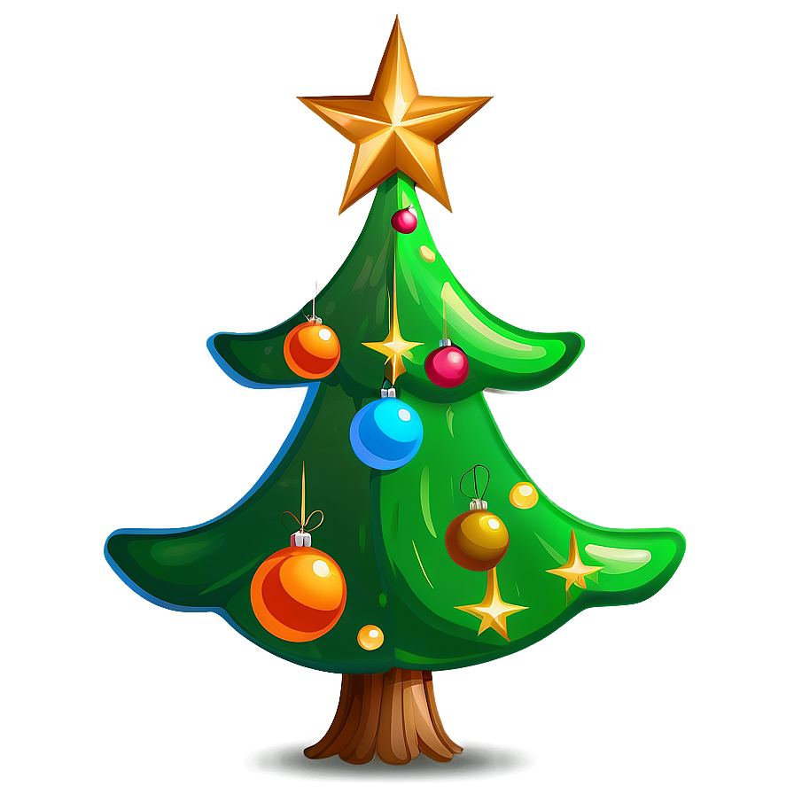 Cartoon Christmas Tree Png Rjd PNG