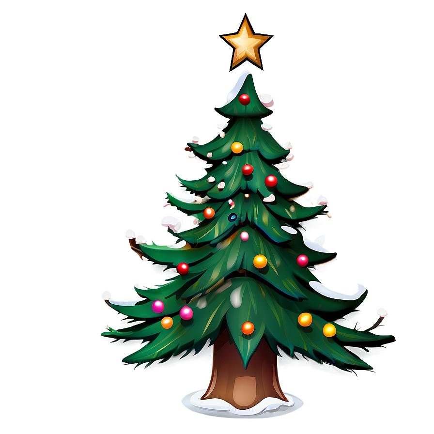 Cartoon Christmas Tree Winter Wonderland Png 57 PNG