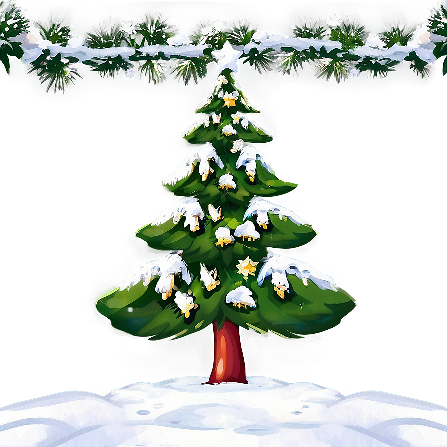 Cartoon Christmas Tree Winter Wonderland Png Abr PNG