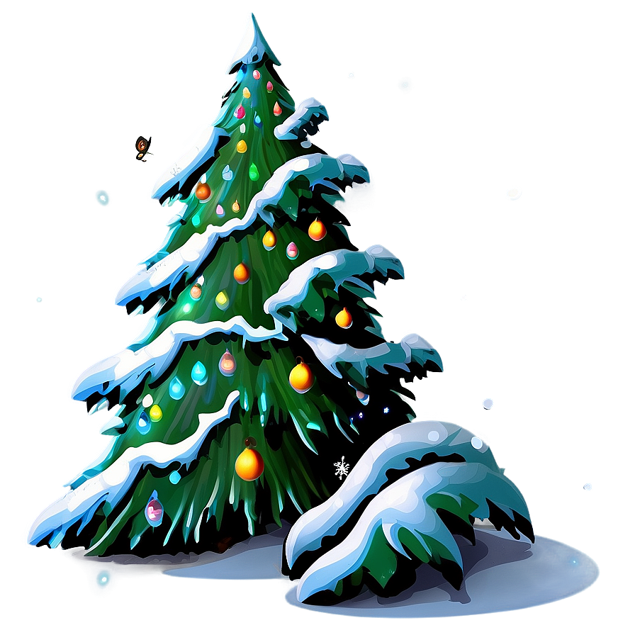 Cartoon Christmas Tree Winter Wonderland Png Xoc16 PNG