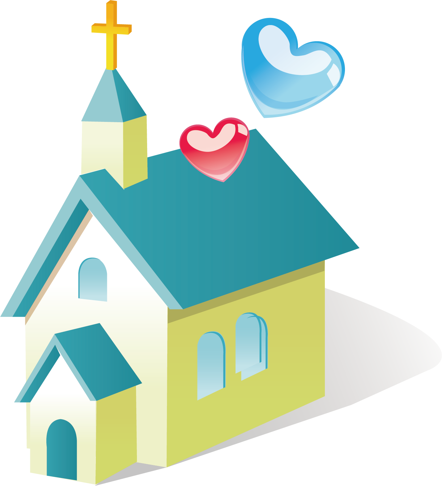 Cartoon Church Loveand Faith PNG