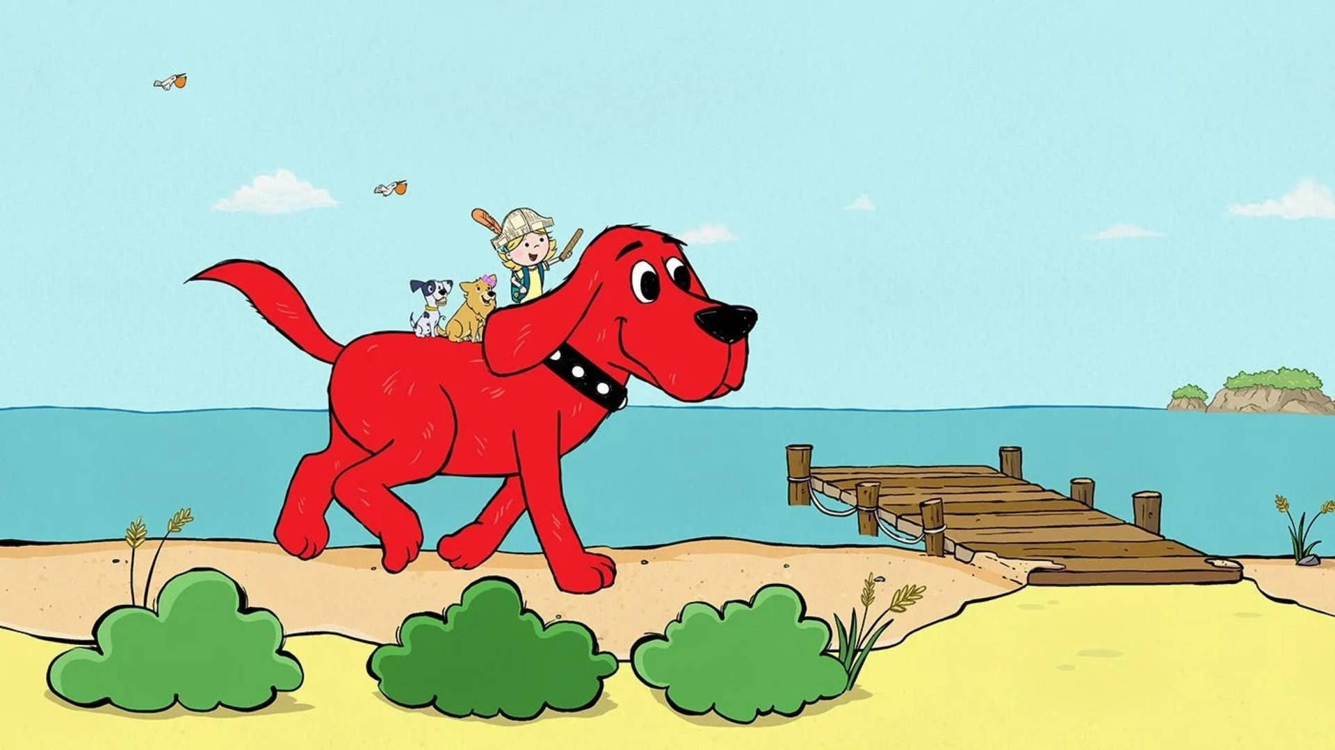 Cartoon Clifford The Big Red Dog Background