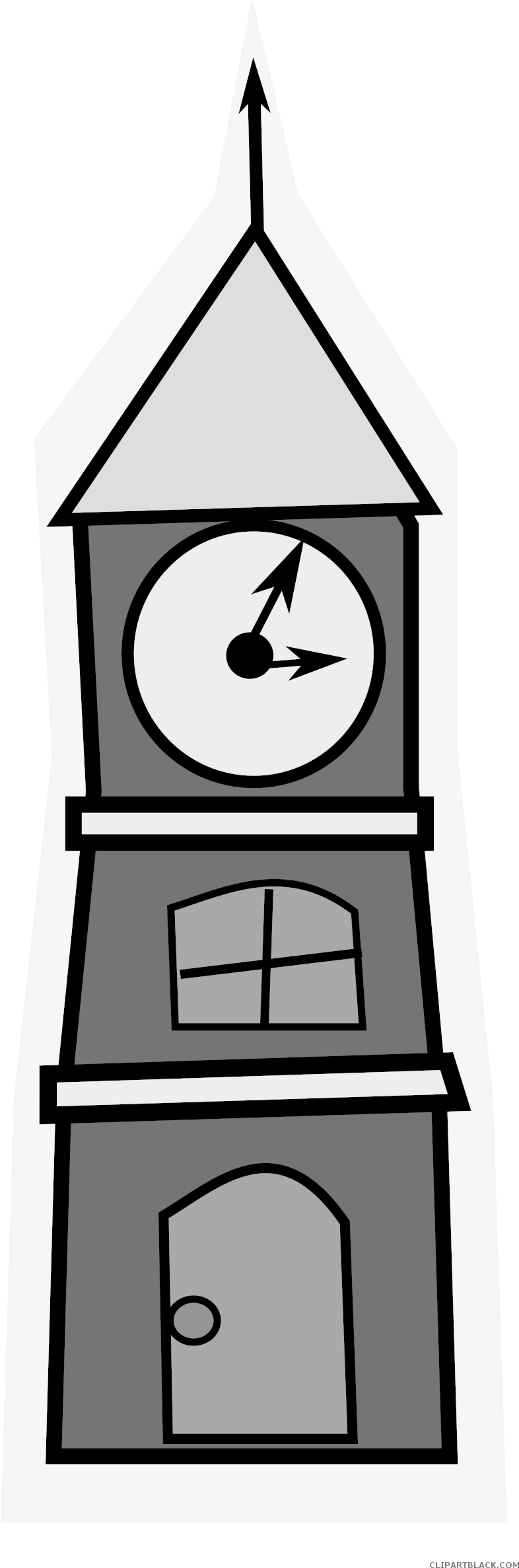 Cartoon Clock Tower Graphic PNG