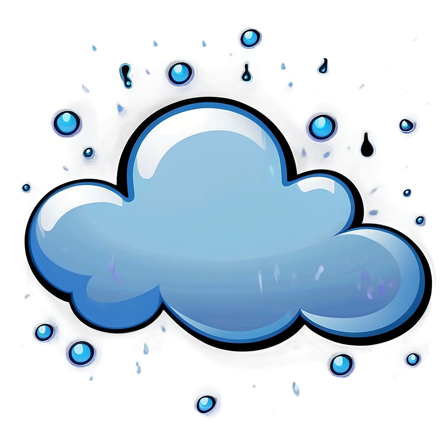 Cartoon Cloud With Raindrops Png Koa PNG