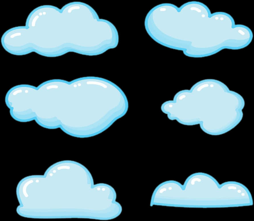 Cartoon Clouds Collection PNG