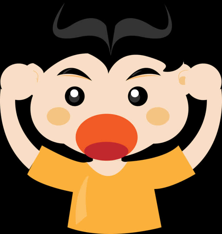 Cartoon Clown Screaming Expression PNG