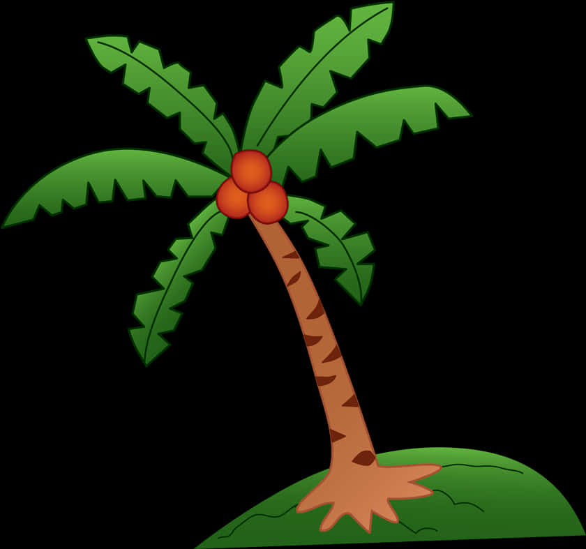 Cartoon Coconut Tree Graphic PNG