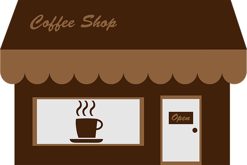 Cartoon Coffee Shop Facade PNG