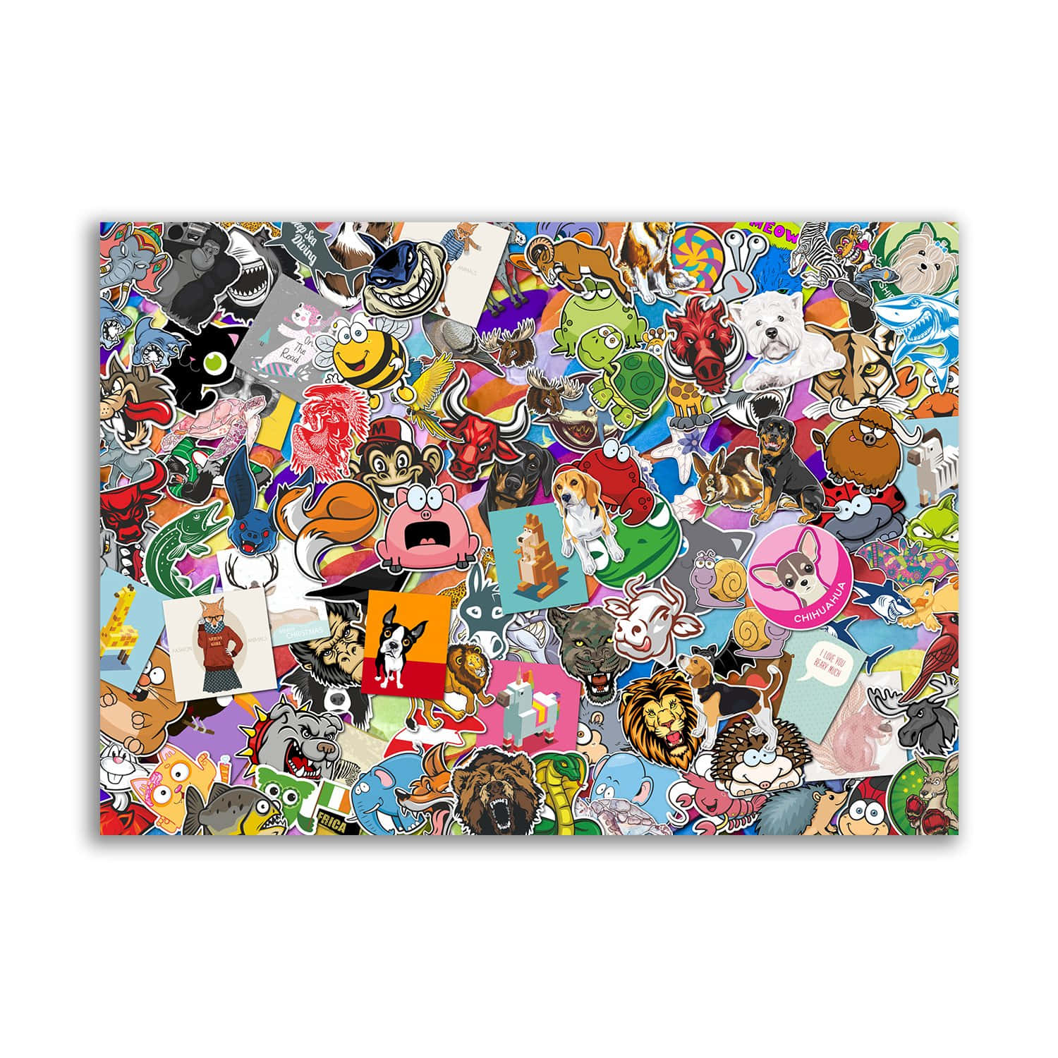A Colorful Cartoon Collage Wallpaper