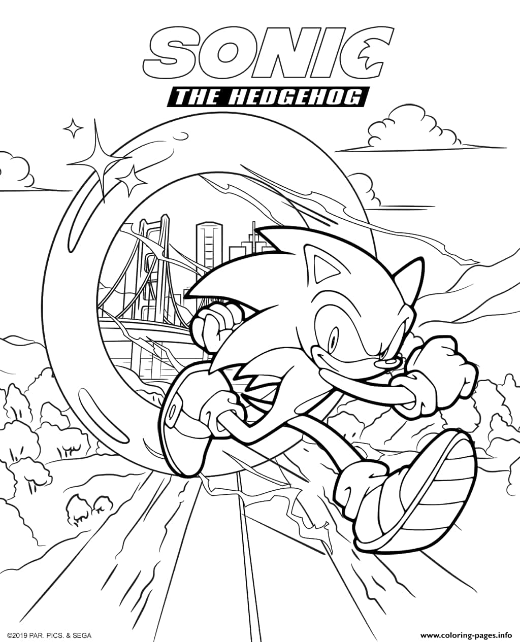 Pagineda Colorare Di Sonic The Hedgehog