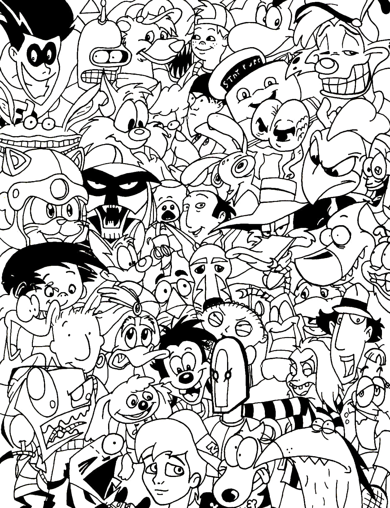 Páginaspara Colorear De Personajes De Dibujos Animados.