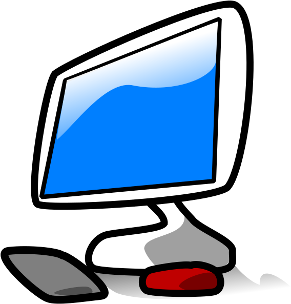 Cartoon Computer Monitorand Mouse PNG