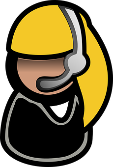 Cartoon Construction Worker Headset PNG
