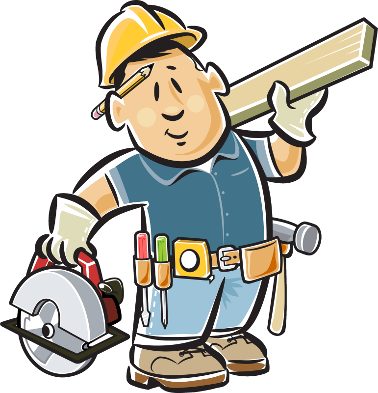 Cartoon Construction Worker Vector PNG